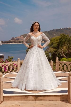White Partywear Mirable Scintilla Gown