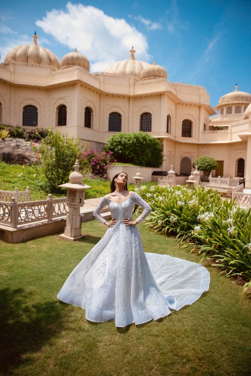 White Partywear Mirable Scintilla Gown - Image 2