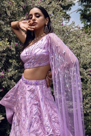 Ravishing Lilac Color Larissa Festive Lehenga