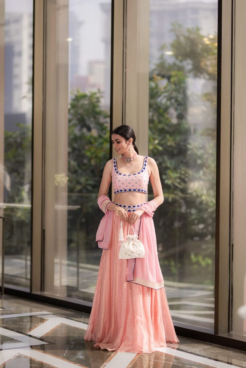 Stylish Pink Color Ruhi Lehenga Set - Image 4