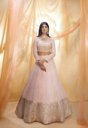 Purple Dupion Silk Cutout Blouse And Lehenga Set