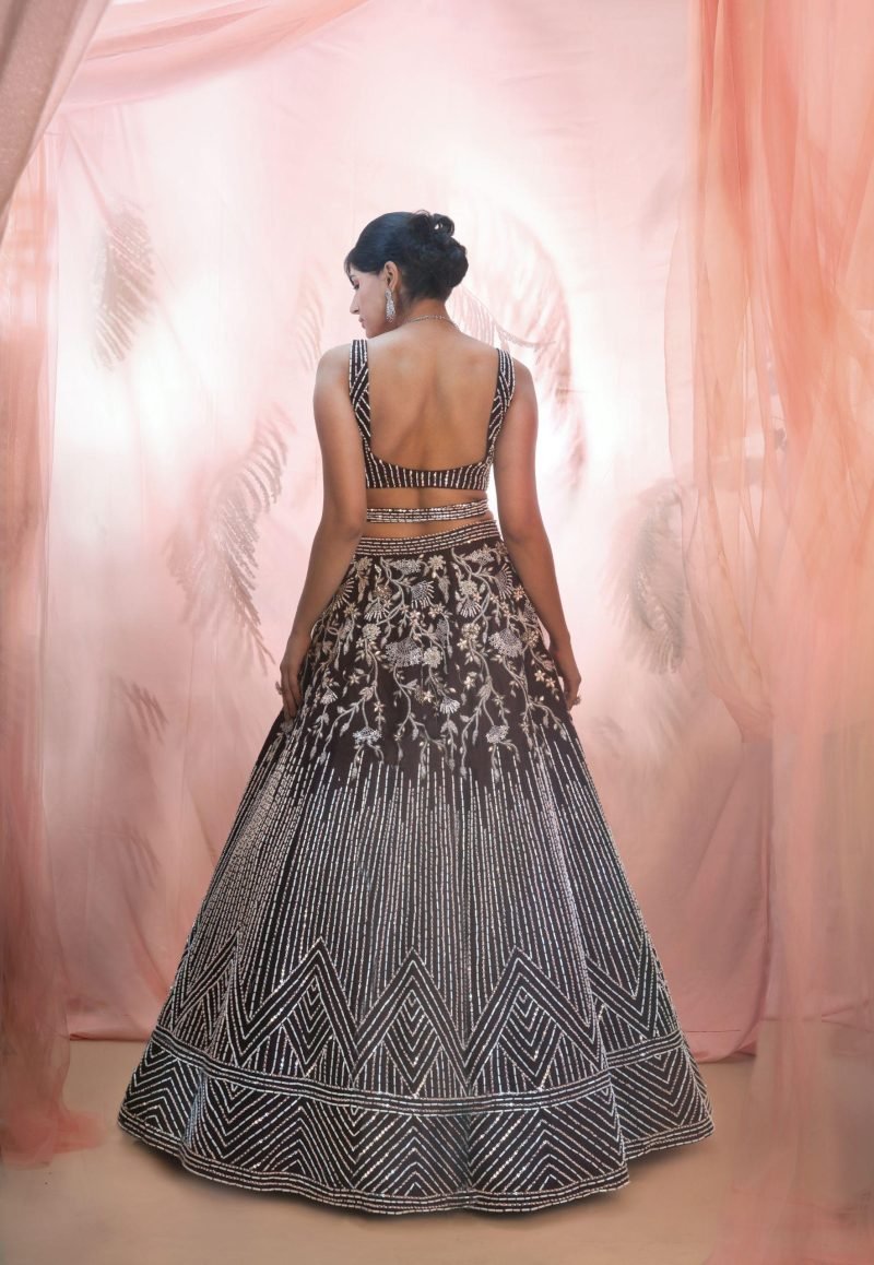 Old Wine Jaal Hand Embroidered Lehenga Set - Image 2