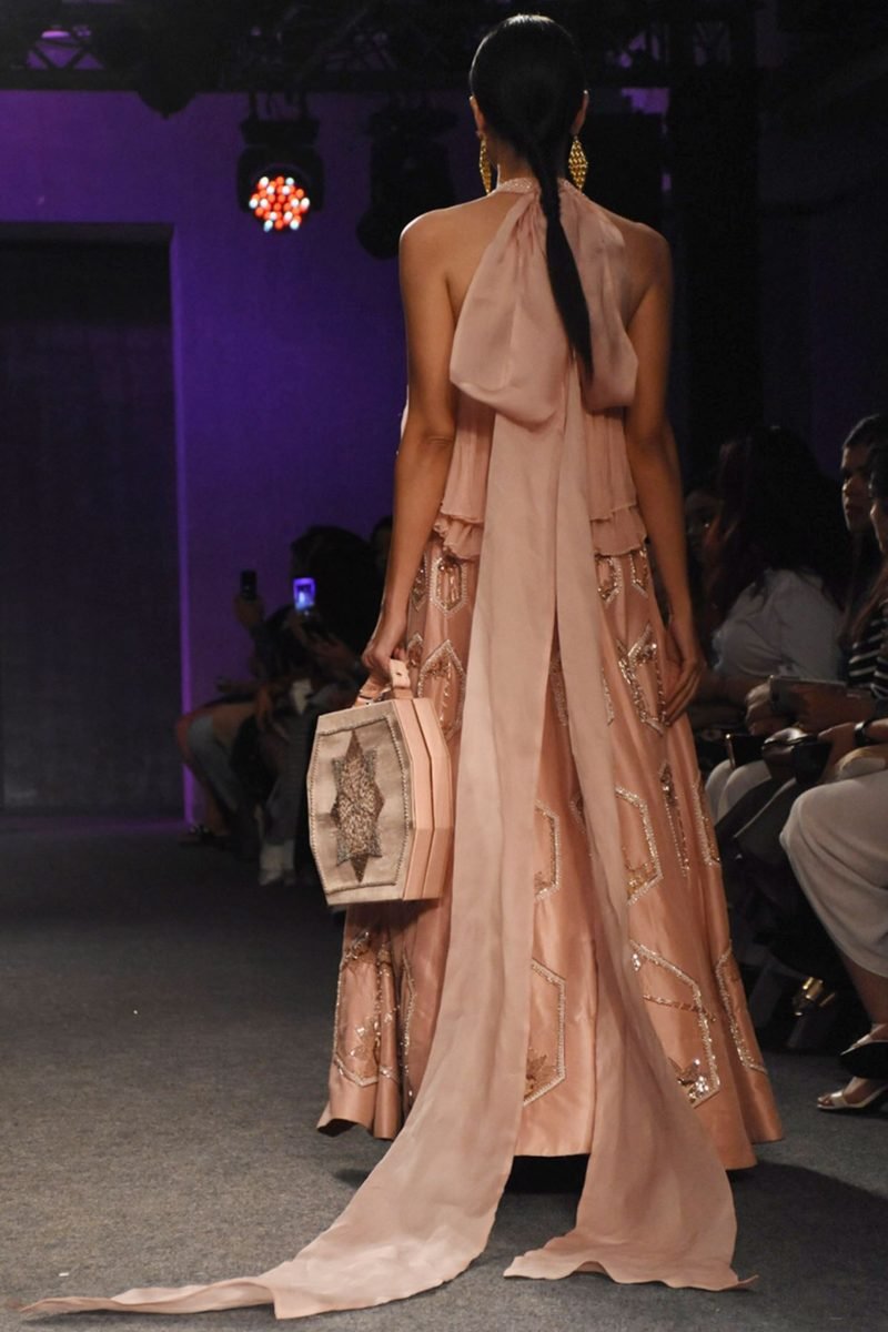 Peach Dupion Embroidered Lehenga Set - Image 2
