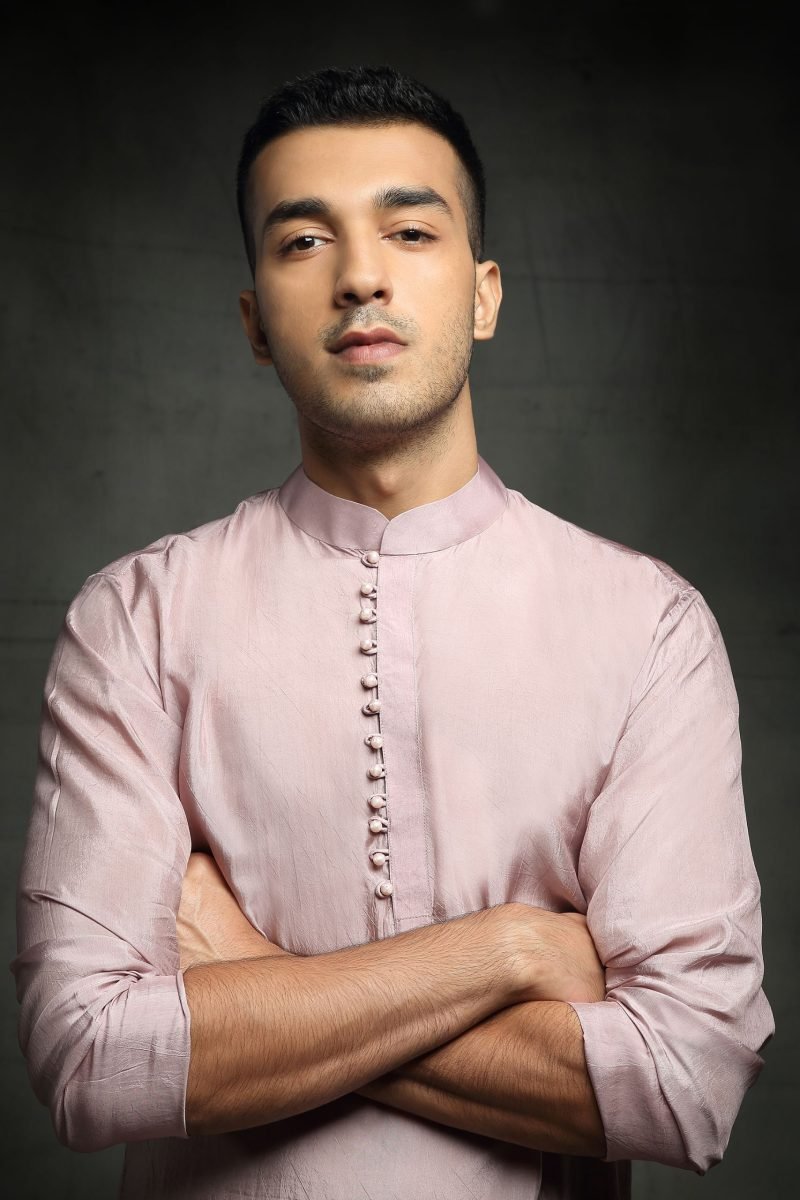 Purple Silk Kurta And Pant Set - Image 3