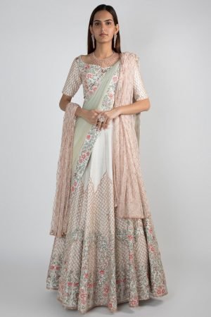 White Embroidered Lehenga Set