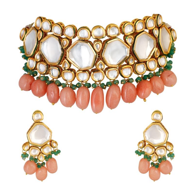 Kundan Choker Gold Jewellery Set - Image 2