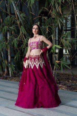 Magenta Jamina Lehenga Set