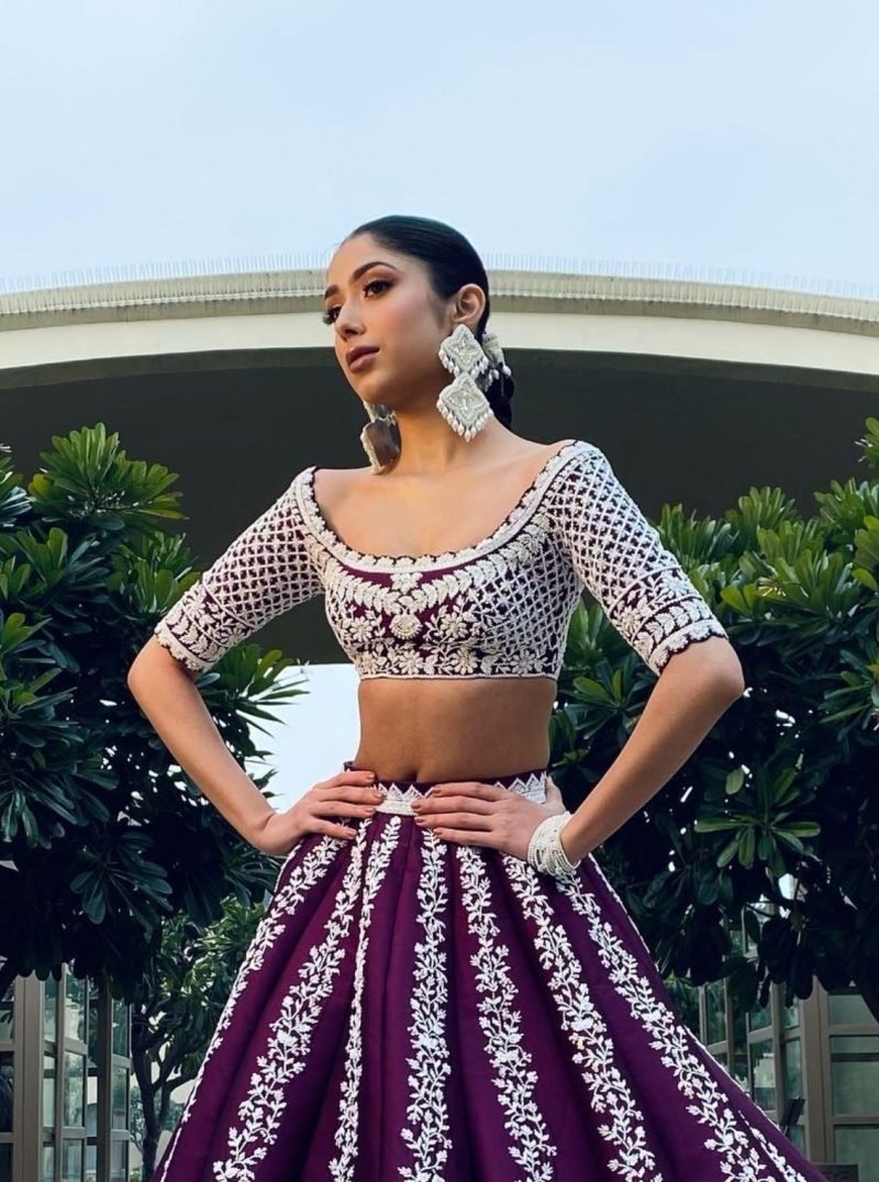 Purple Color Chroma Silk Lehenga Set