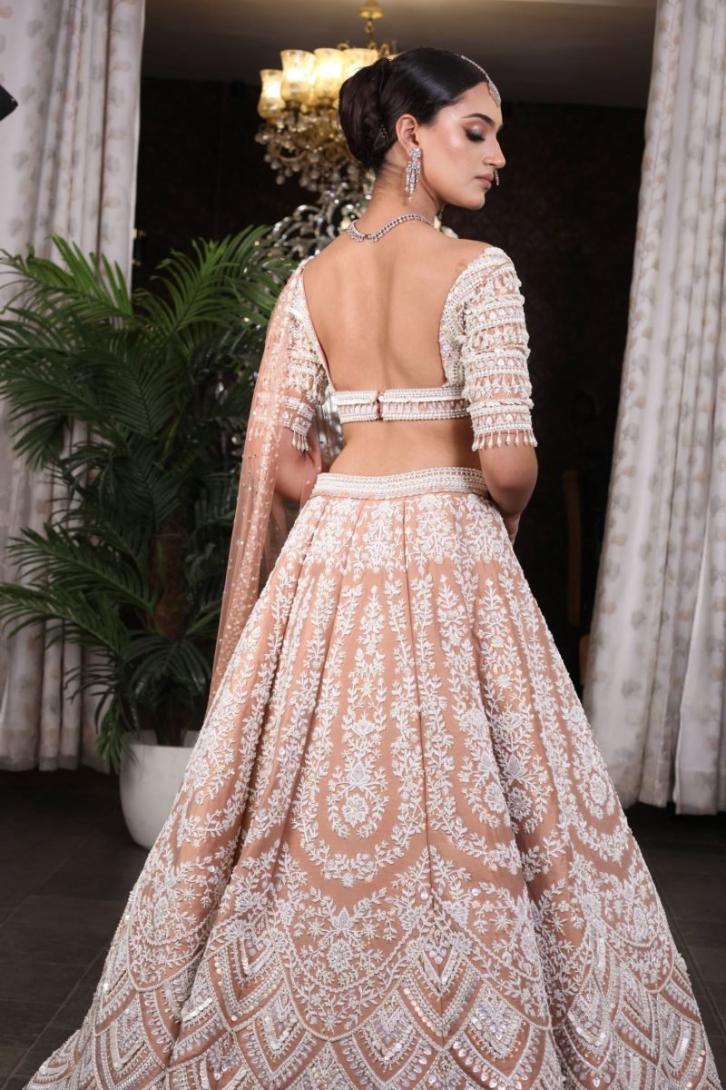 Brown Color Chroma Silk Lehenga Set - Image 3