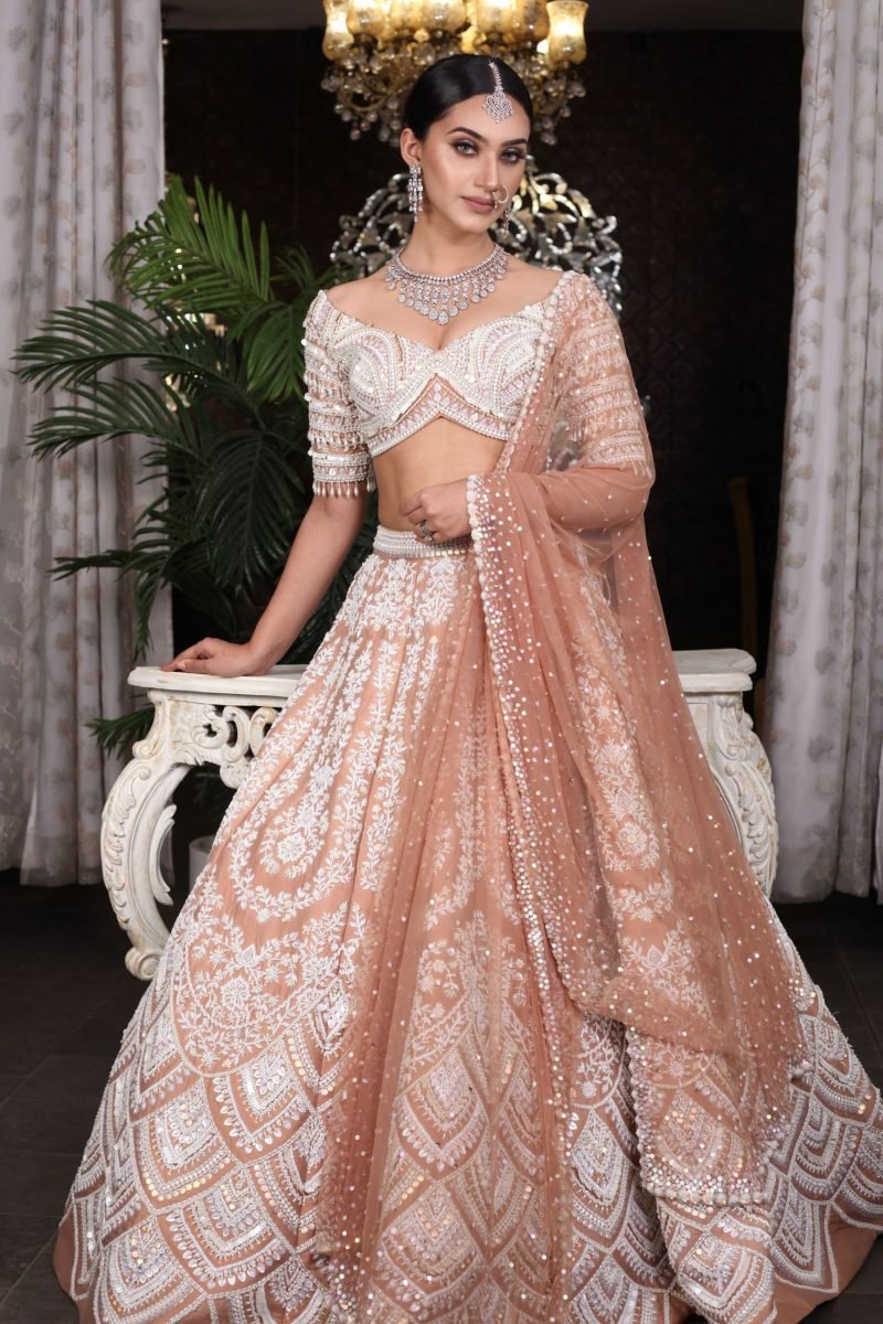Brown Color Chroma Silk Lehenga Set