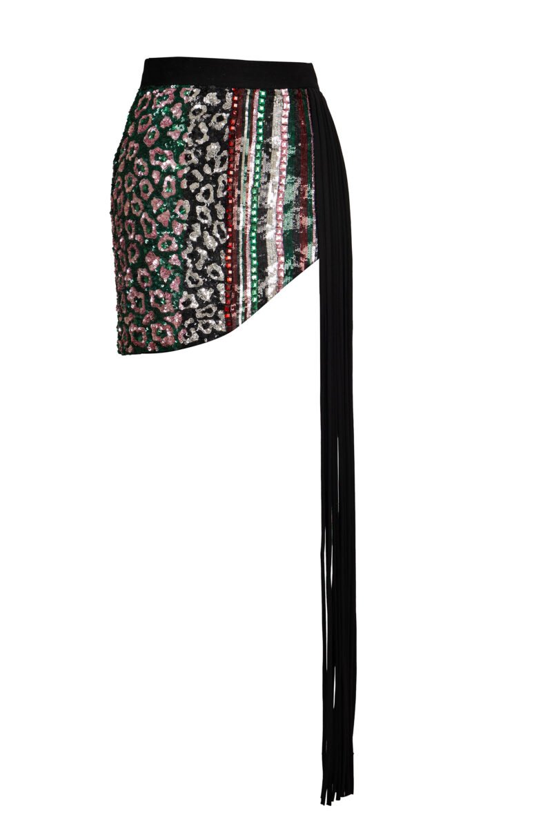 Shae Sequins Black Mini Skirt - Image 3