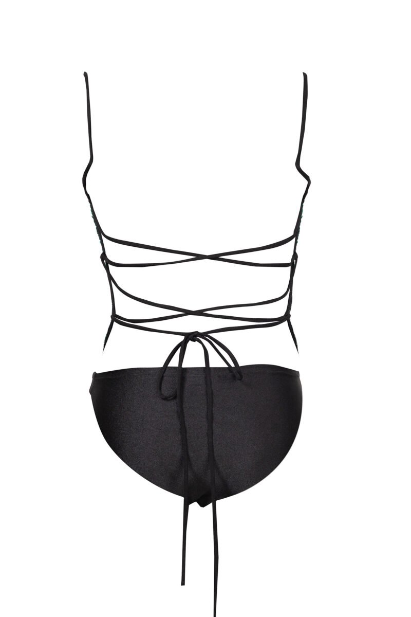 Veronica Black Sequins Backless Bodysuit - Image 3