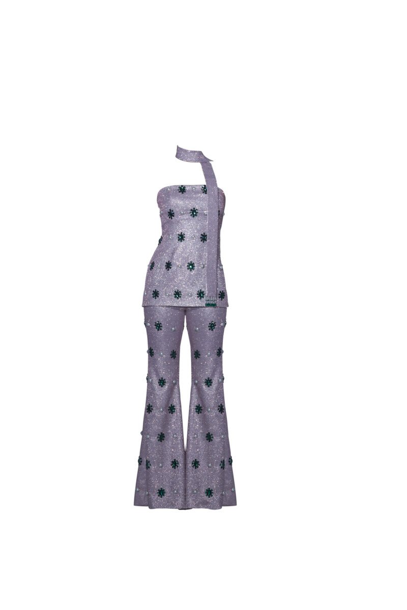 Rosa Shimmer tube Pant Set - Image 2