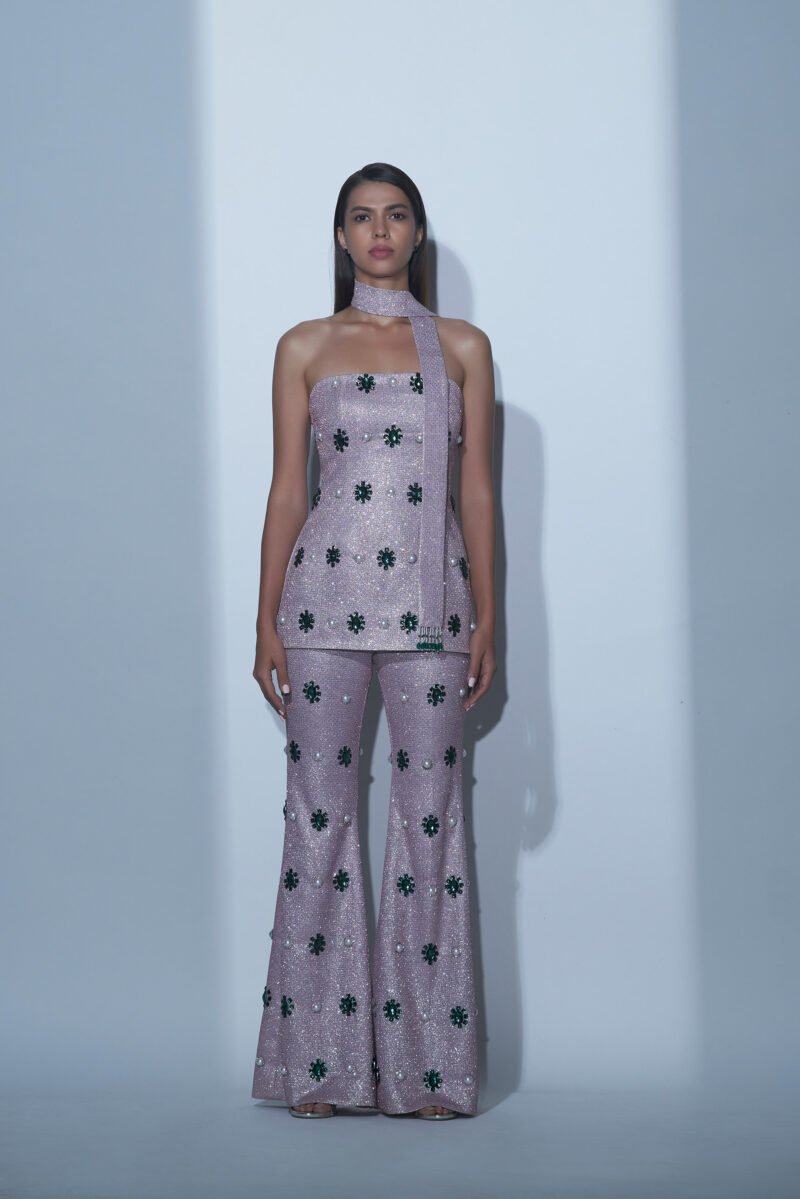 Rosa Shimmer tube Pant Set