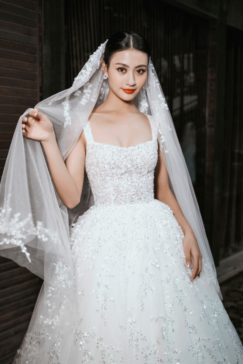 Pristine White Tana Daisy Embroidered Tulle Bridal Gown - Image 2